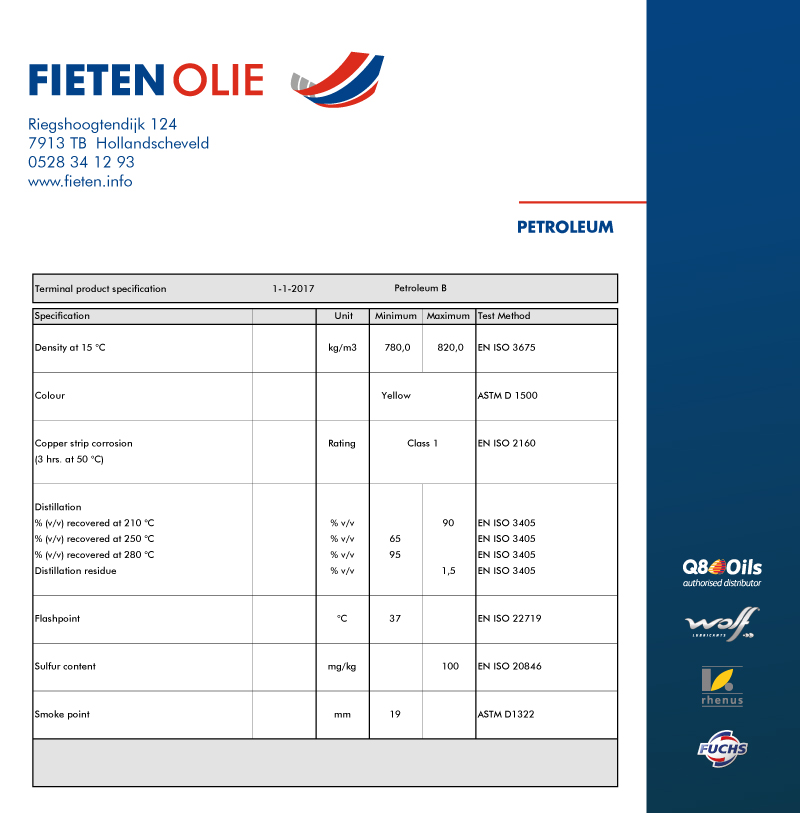 Sta op Datum Vergelijken Petroleum - Fieten Olie